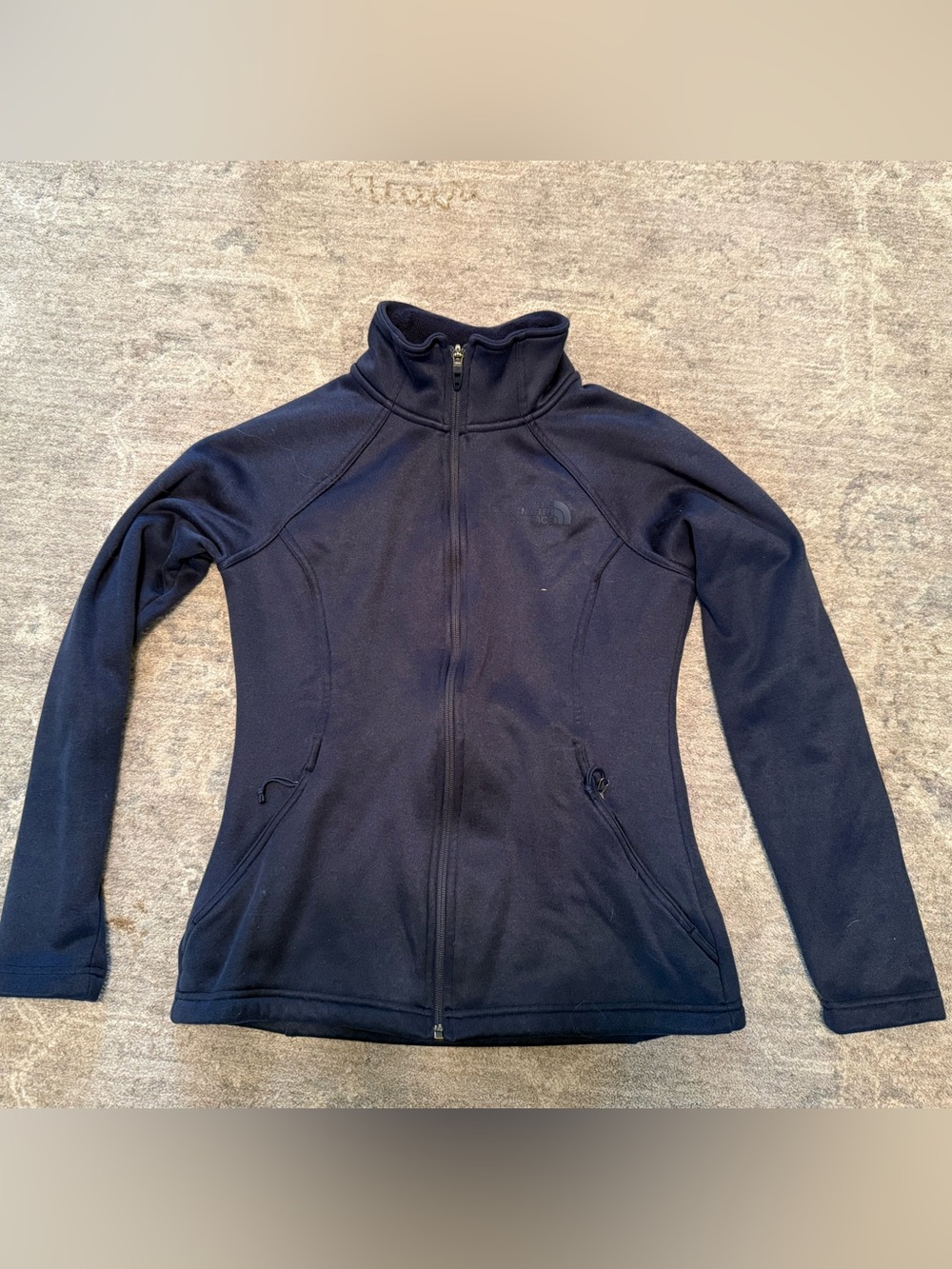 The North Face Women's Navy Dark Blue Full-Zip Fleece Jacket Small EUC